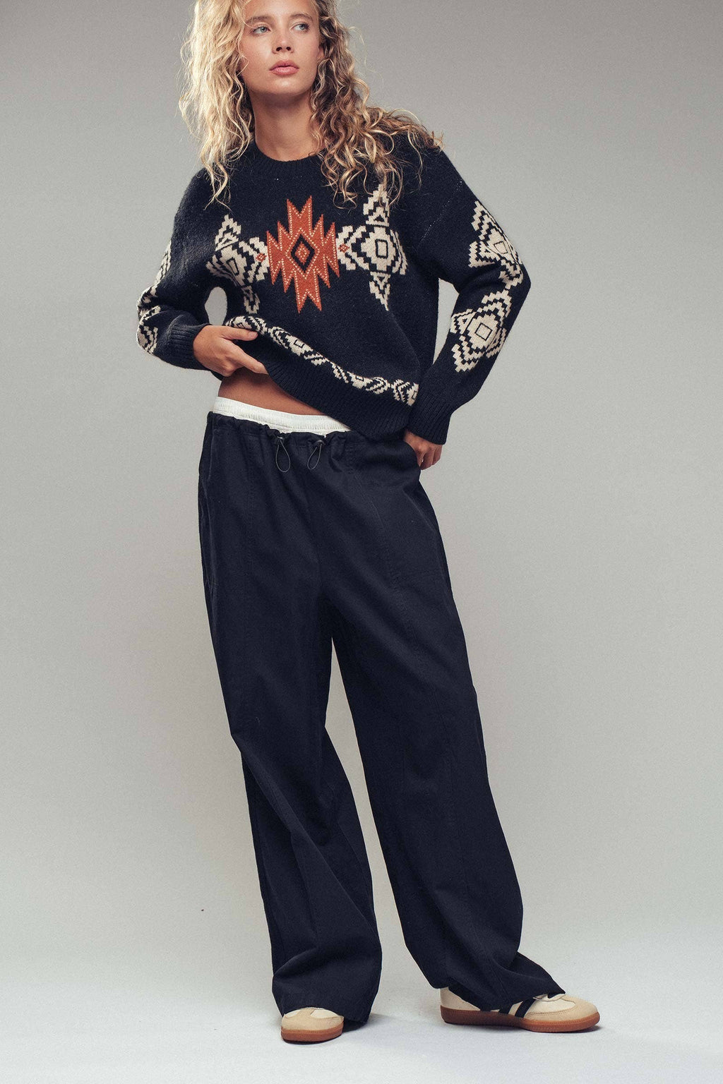 Southwestern Geometric Jacquard Sweater