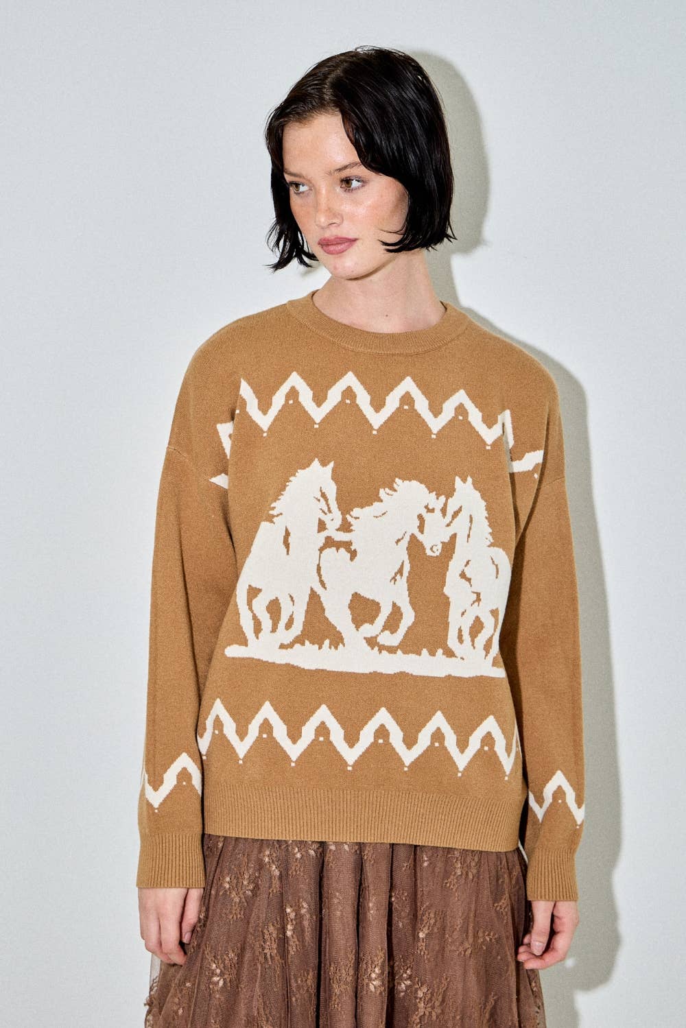 HORSE GRAPHIC SWEATER