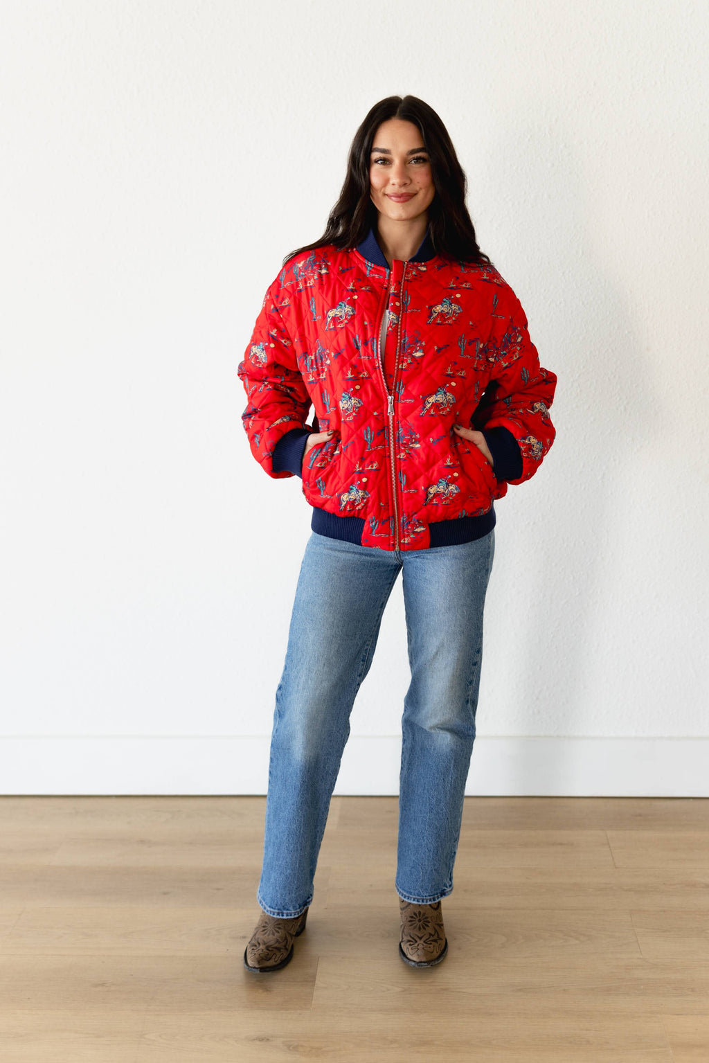 RED COWBOY BOMBER JACKET