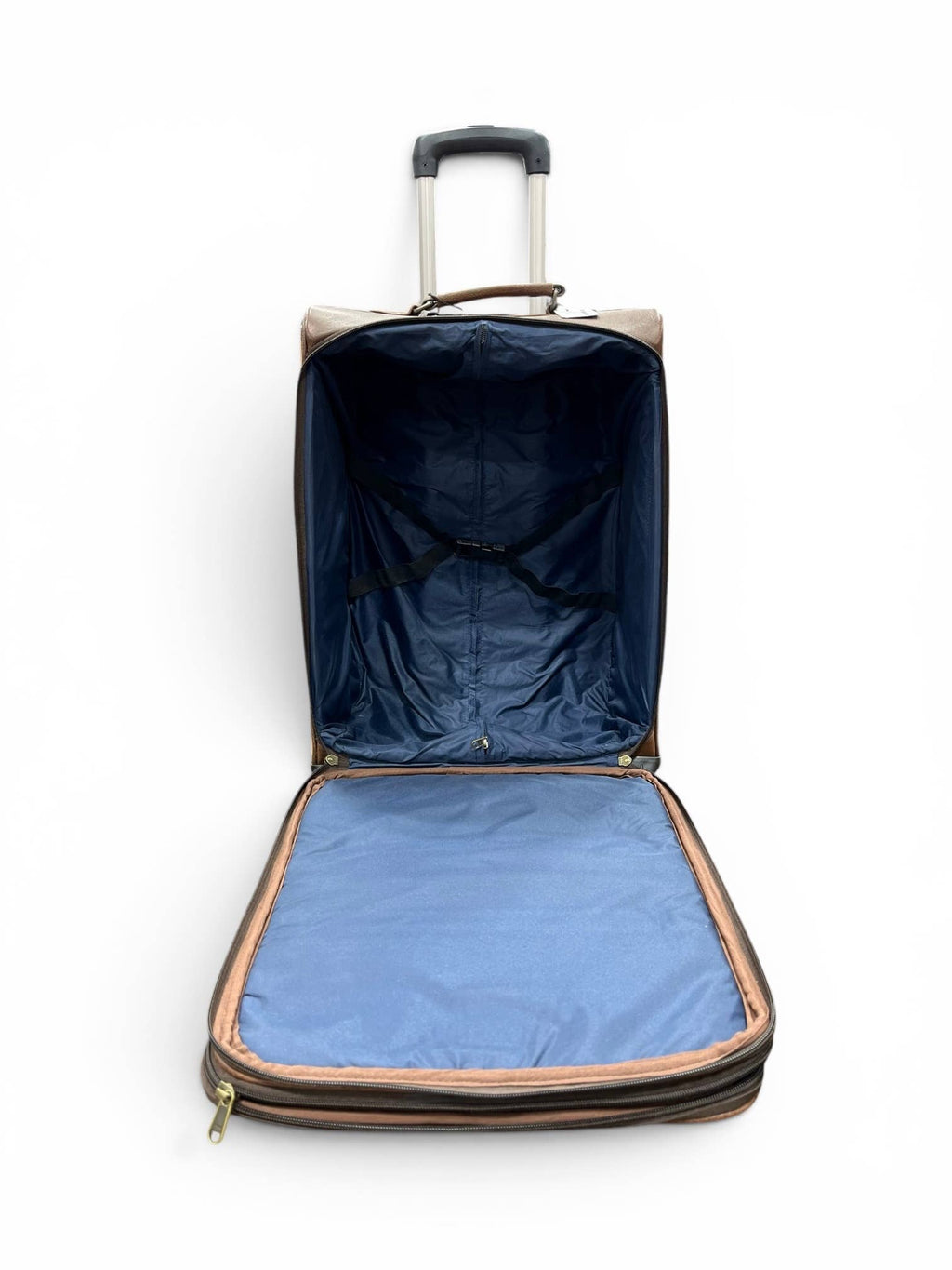 Tan tooled leather & cowhide luggage 