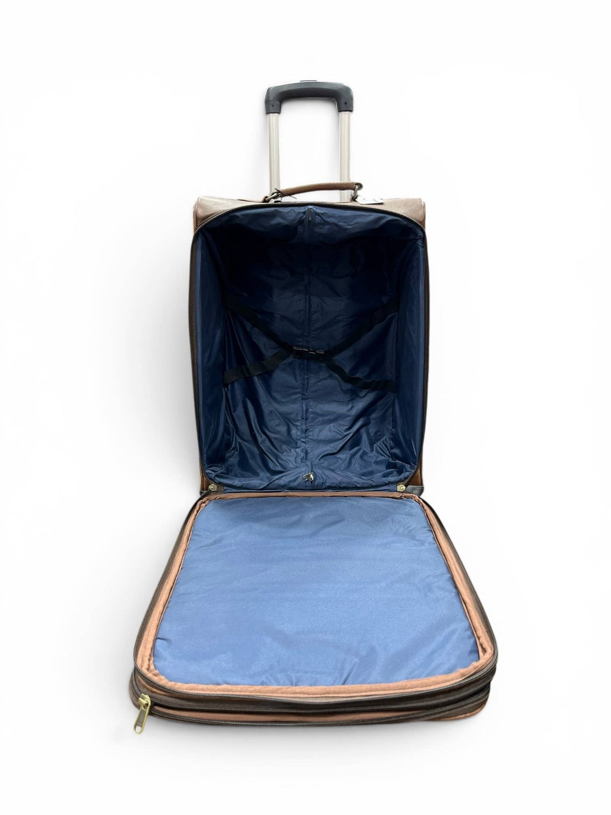 Tan tooled leather & cowhide luggage 