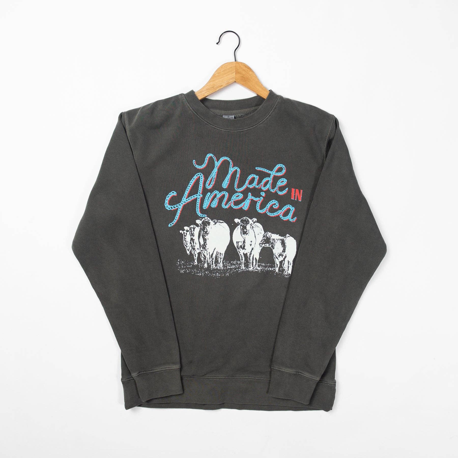 Western 'Made in America' Charcoal Graphic Crewneck