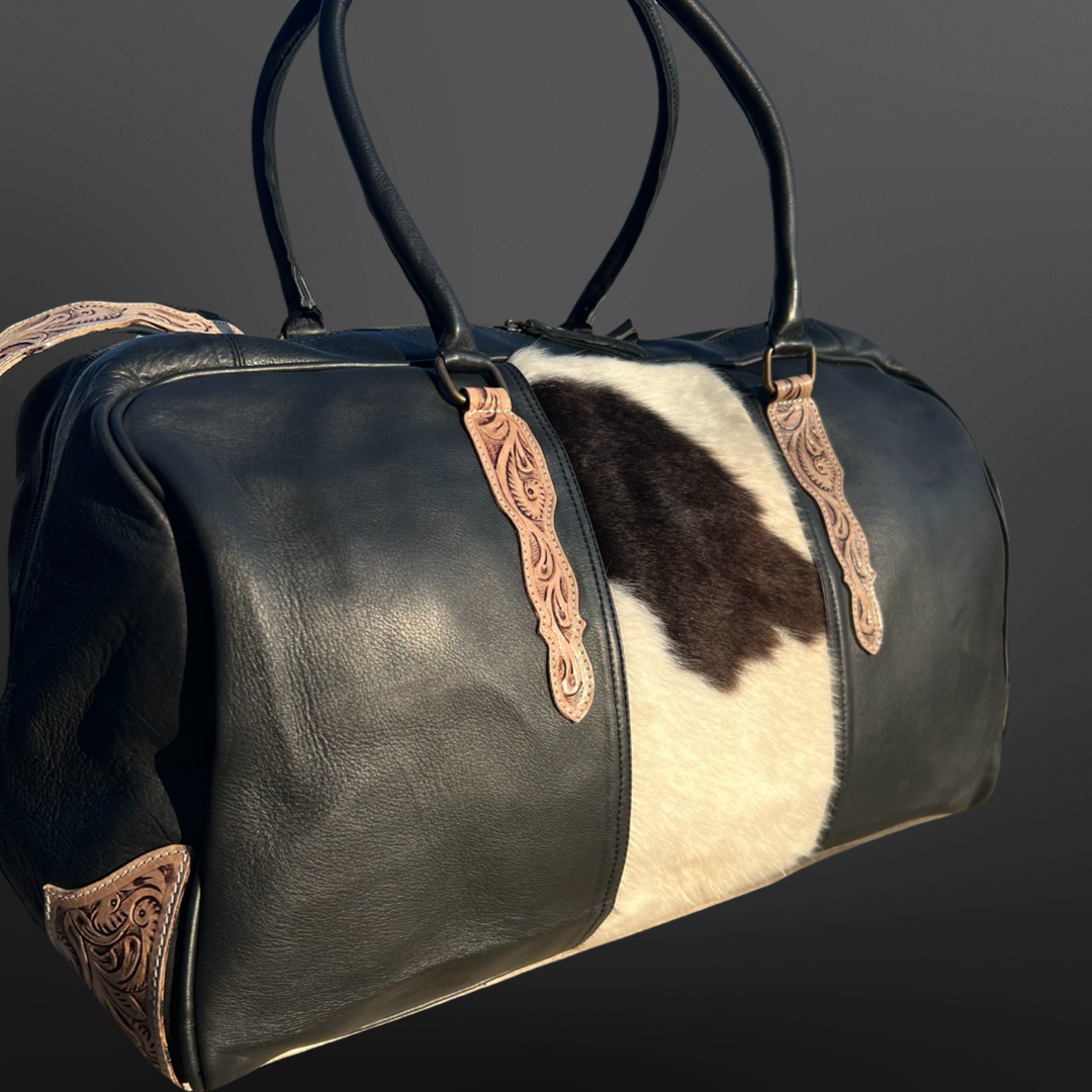 Western Tooled Leather Duffle Bag