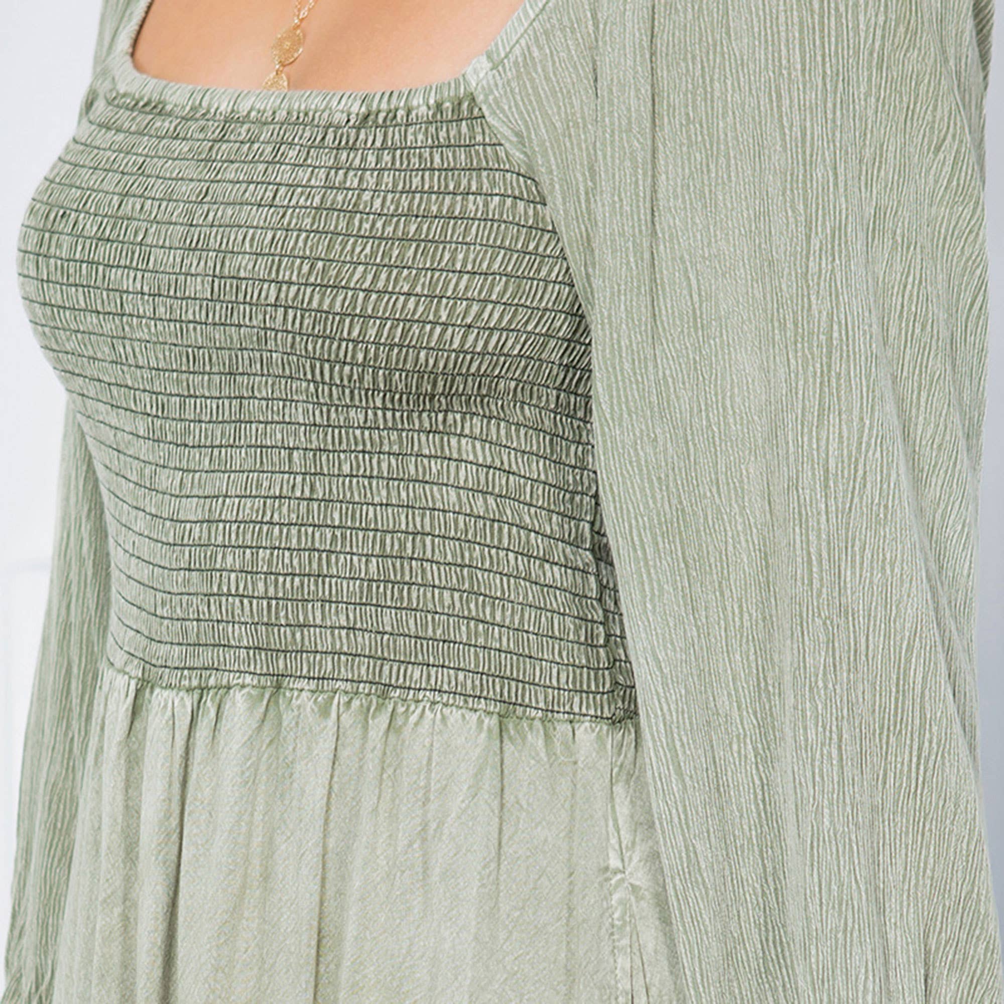 Embroidered Mid-Length Dress