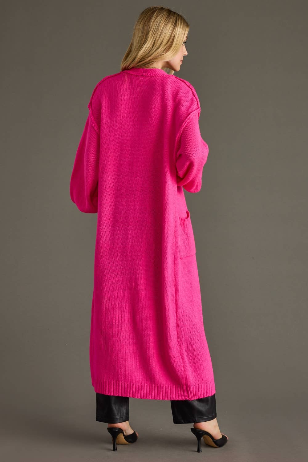 Bright Pink Duster Cardigan