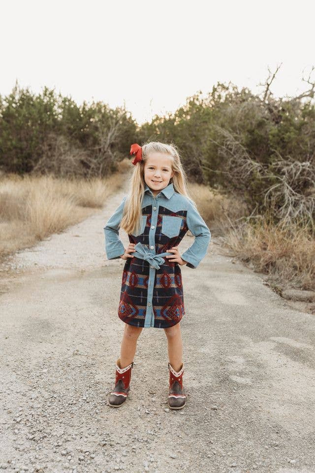 Aztec Denim Dress, 0M-5T