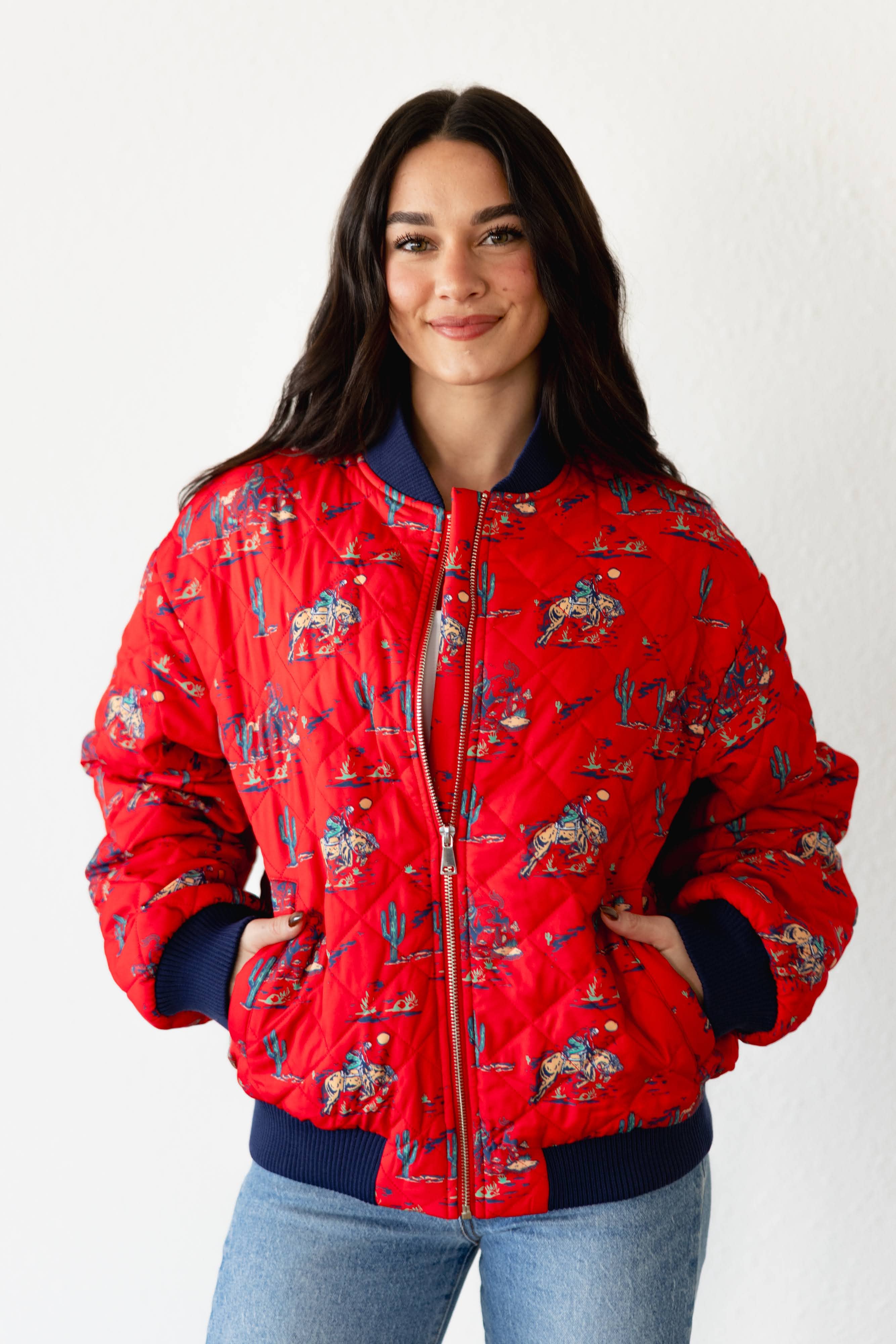 RED COWBOY BOMBER JACKET