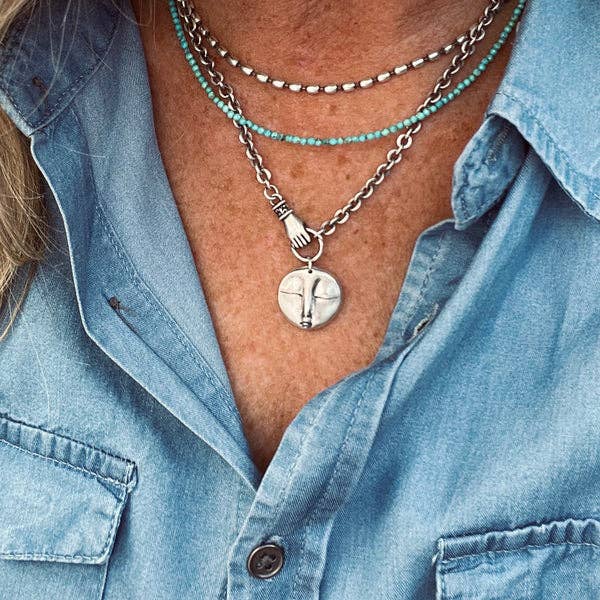 "Never Let Go" Zen Moon or Sun-kissed Sterling Necklace