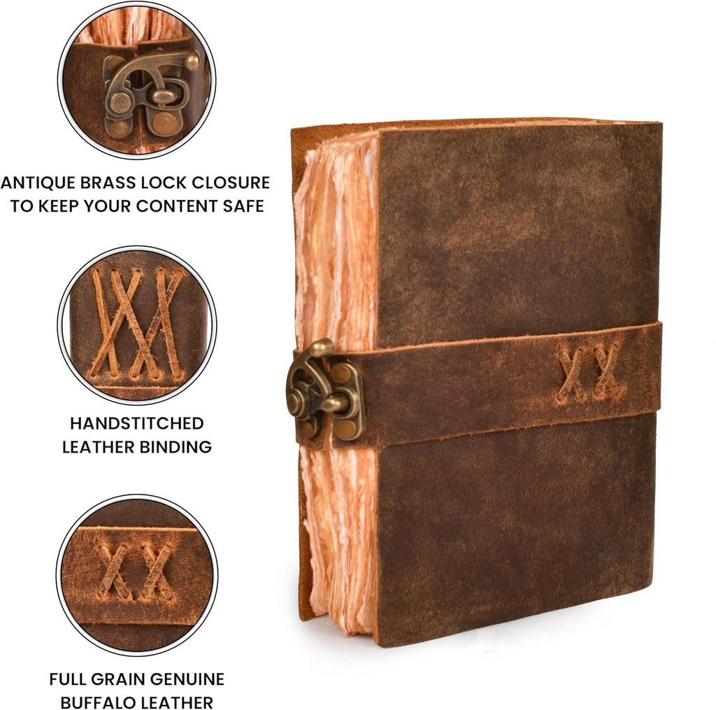 Handmade Genuine Leather Journal Side Lock Diary