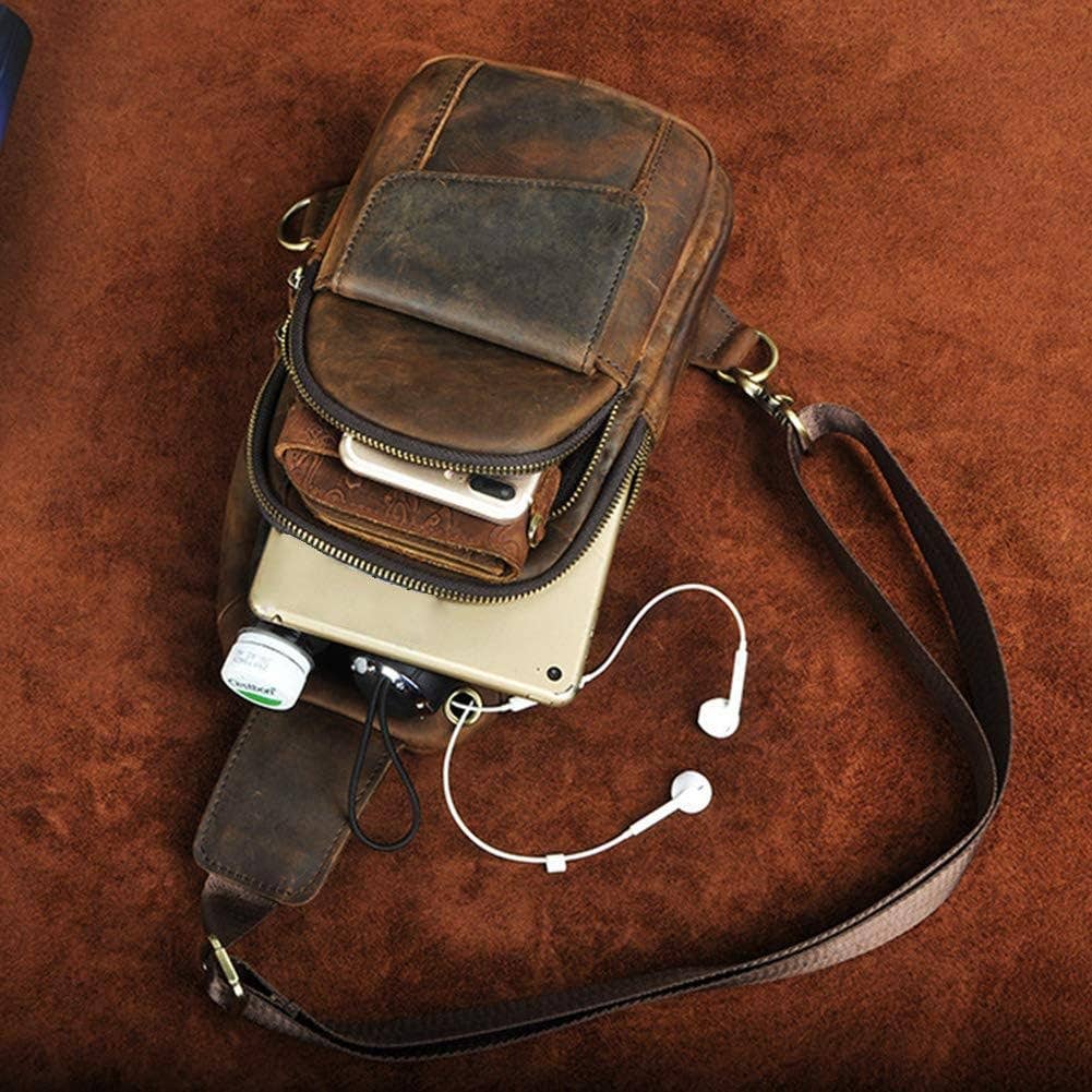 13"Inch Compact Leather Sling Backpack | Crossbody Bag