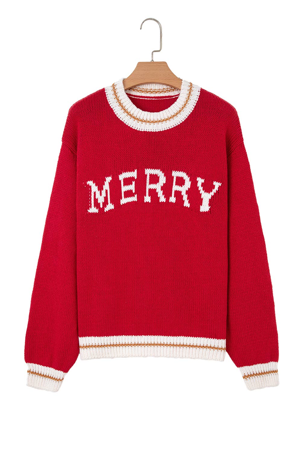 MERRY Color Block Drop Shoulder Christmas Sweater | S-XL