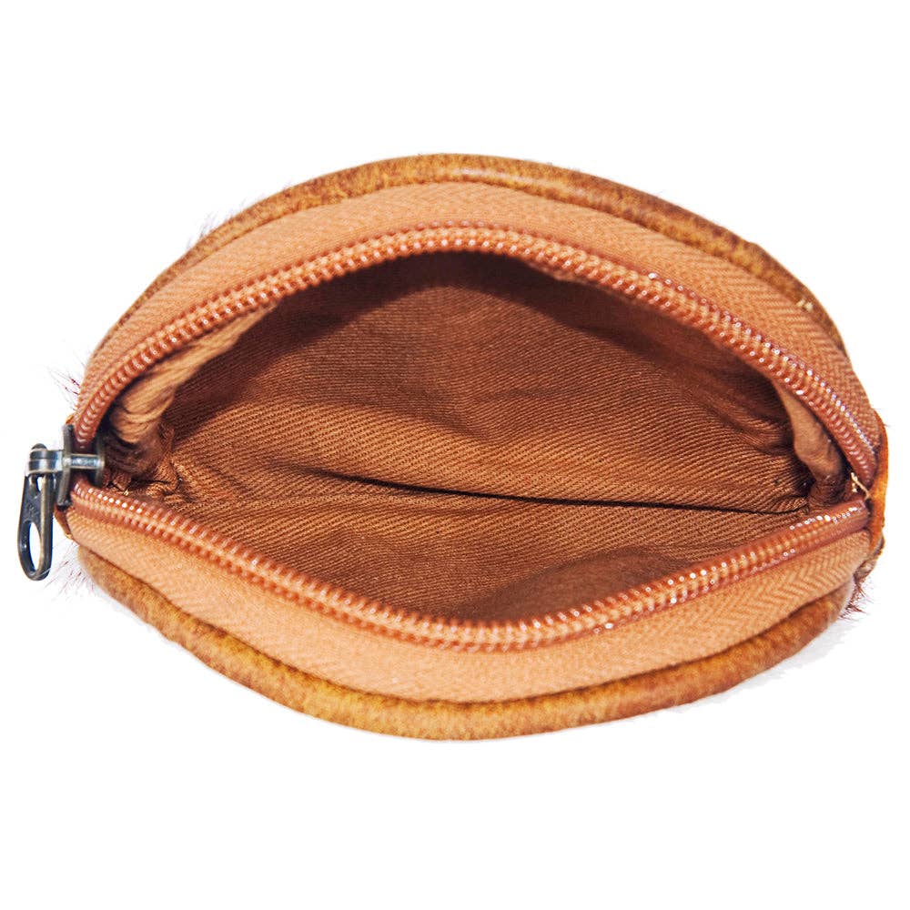 LC-ADBG472 Hair-On Cowhide Leather Coin Purse Western Mini Zip Wallet