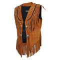 Women's Suede Leather Vest with Fringes