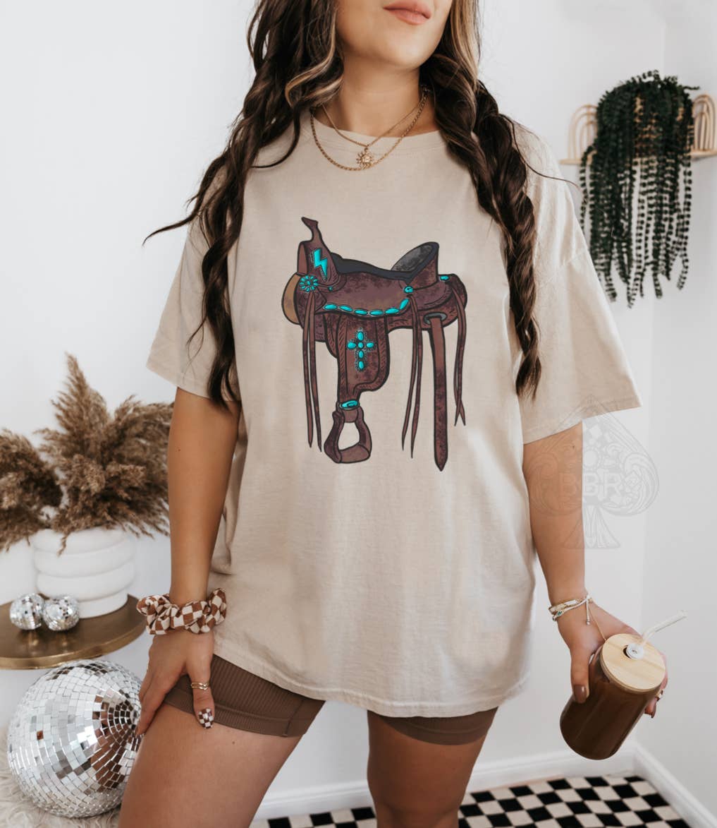 Cowgirl Saddle Western Graphic