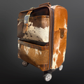 Leather Cowhide Western Wheeled Carry-On Suitcase
