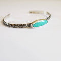 Chilean Turquoise Floral Cuff