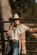 Western Inspired Aztec Cardigan Sweater/Sweater Jacket