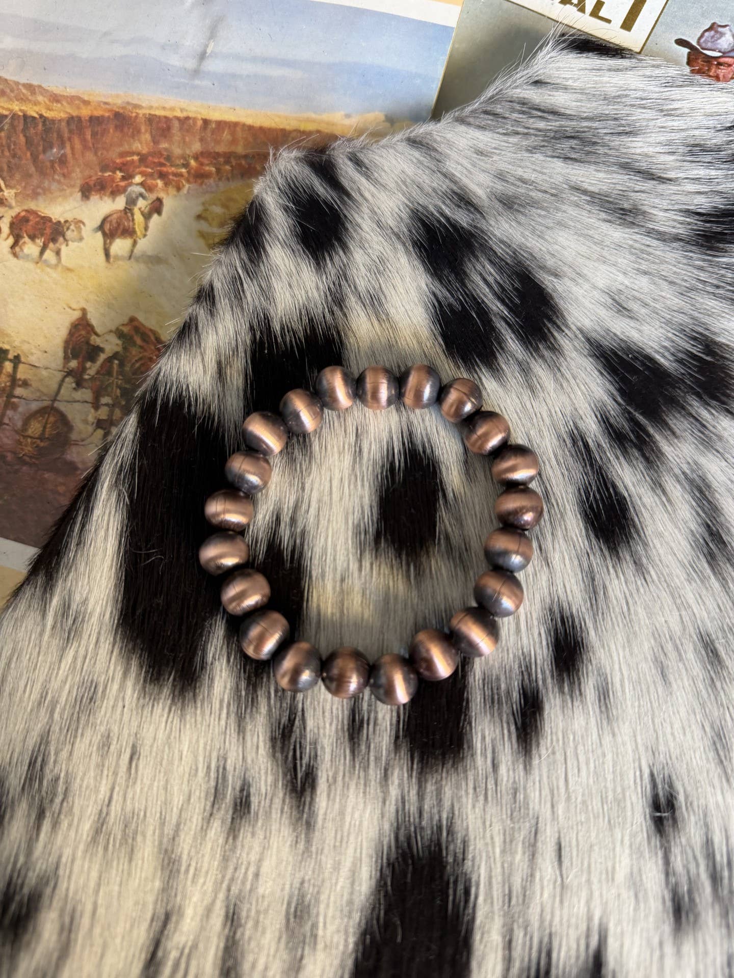 #233 10mm Copper Pearl Bracelet